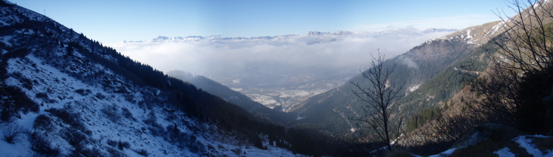 #1 Vue sur traversée : Peu de neige, mais suffisamment et de bonne qualité dans la montée Vue sur traversée : Peu de neige, mais suffisamment et de bonne qualité dans la montée