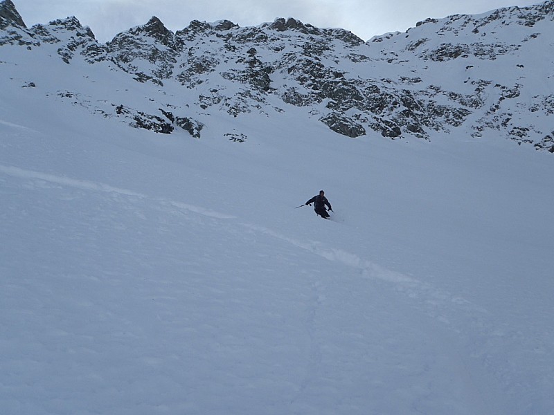 #6 début de la descente : excellente skiabilité début de la descente : excellente skiabilité