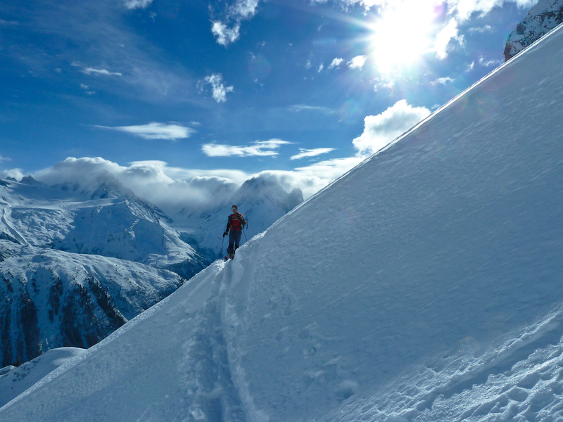 #5 Pte de la Terrasse : Dans la traversée vers le pied du couloir E Pte de la Terrasse : Dans la traversée vers le pied du couloir E