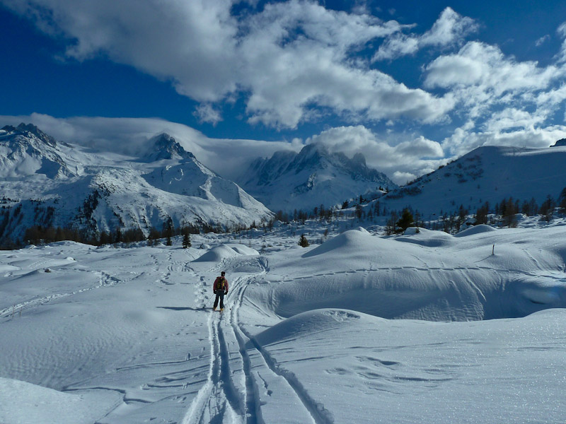 Loriaz : Retour face au massif du Mt Blanc