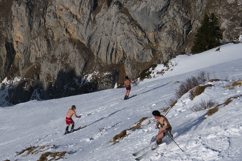 Descente aérée sous le sommet : Avant de replonger...