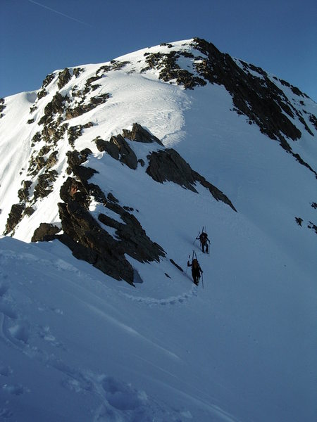 Arête à l'amiante : Traversée vers le rocher Blanc.