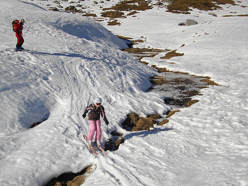 Aiguille Verte : Dernière difficulté de la journée pour Sarah...