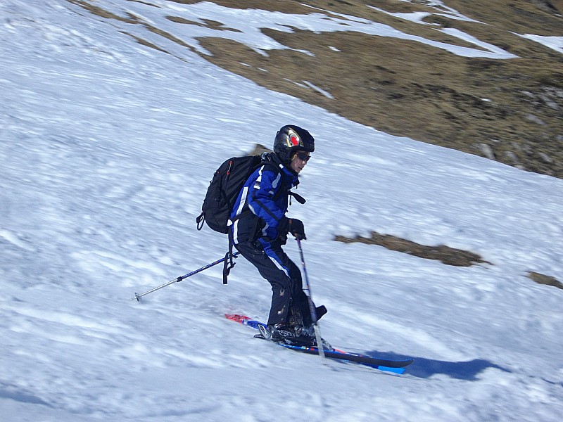 Aiguille Verte : Mathieu en pleine action