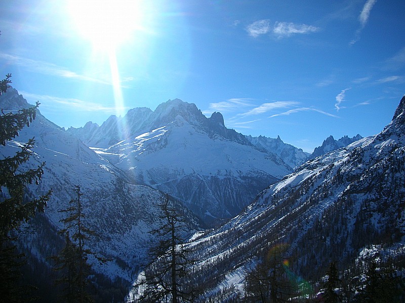 #3 Pointe de la Terrasse : Vue percée du bois: la Verte et les Drus Pointe de la Terrasse : Vue percée du bois: la Verte et les Drus