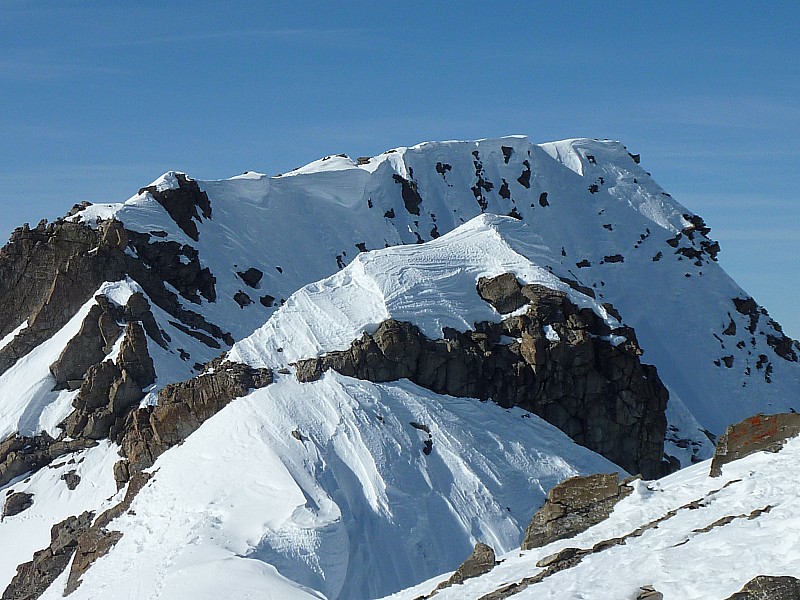 Aiguille d'Argentière : Le sommet, atteint en le contournant par la gauche
