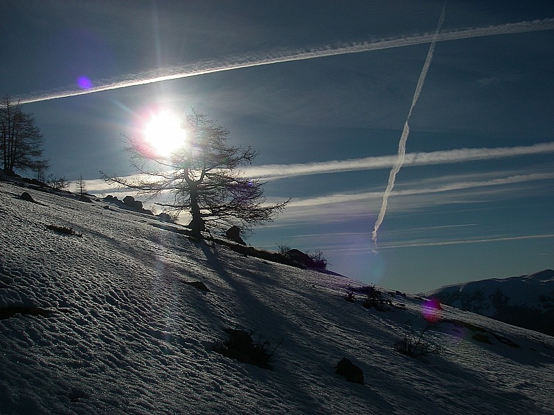 #4 traces : les traces d traces : les traces d'avion dans le ciel forment un léger voile