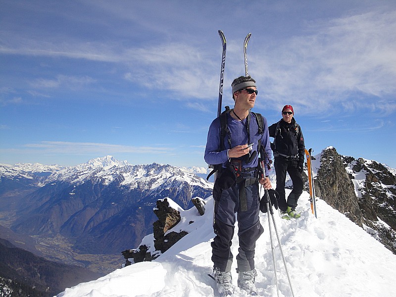 L'incontournable Mt Blanc : Si Jeff se décale un peu, on peut apercevoir le Cervin