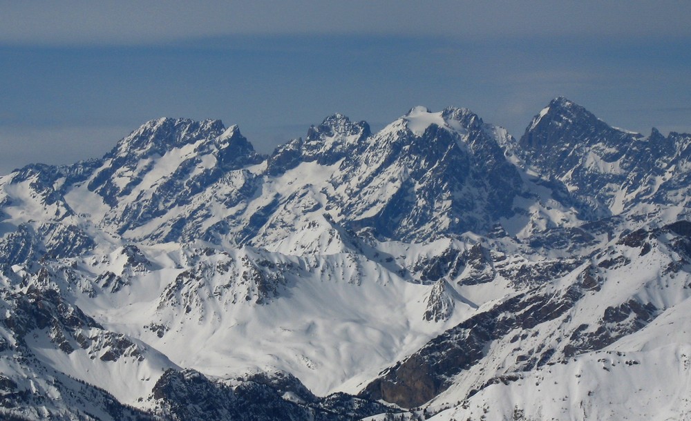 #4 Les Ecrins : Ailefroide, Pic sans Nom, Pelvoux et face SE de la Barre Les Ecrins : Ailefroide, Pic sans Nom, Pelvoux et face SE de la Barre