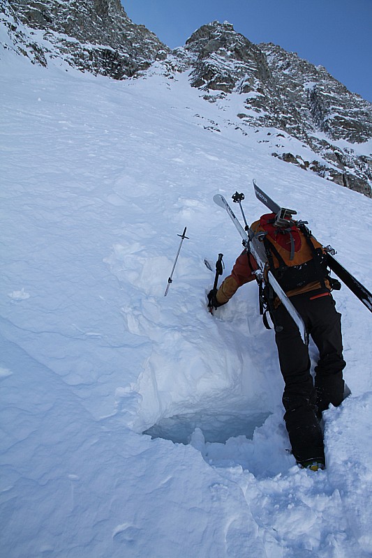 #4 Passage de la rimaye : Malgré le bon remplissage la rimaye est bien là et une corde aurait pas été superflue Passage de la rimaye : Malgré le bon remplissage la rimaye est bien là et une corde aurait pas été superflue