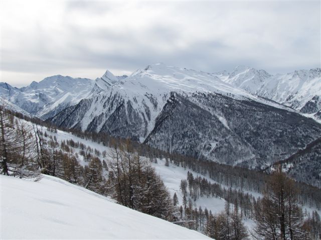 #8 Pic Ségure : notre objectif de la veille où nous nous sommes arrêtés à 2300m juste à la sortie de la forêt car jour blanc et neige ++ Pic Ségure : notre objectif de la veille où nous nous sommes arrêtés à 2300m juste à la sortie de la forêt car jour blanc et neige ++