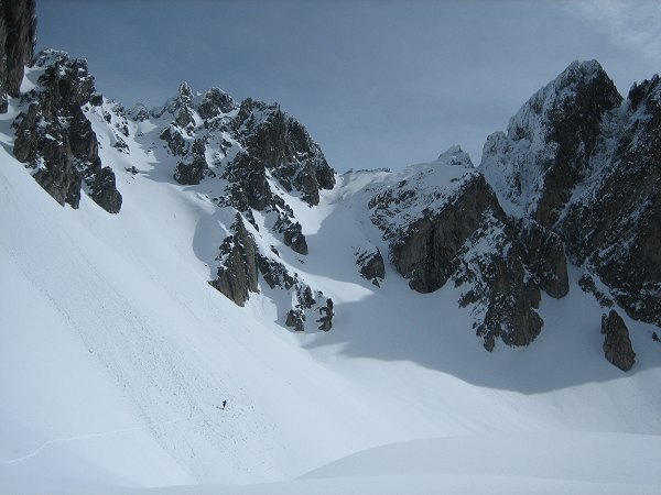 #8 C C'est beau : Stef à la trace sous le col qui permet de rejoindre le glacier de Celliers