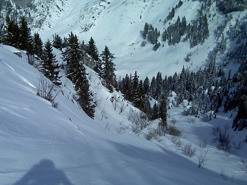 #1 La partie basse du couloir : Au retour avant de basculer depuis le pré final sous le sommet La partie basse du couloir : Au retour avant de basculer depuis le pré final sous le sommet
