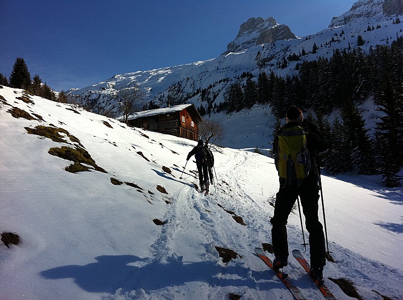 verts : manque de neige sur le bas!