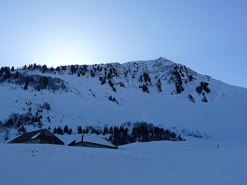 Beau Mollard : et couloir N depuis les chalets Bottier