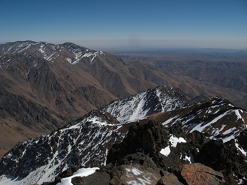 Tour d'horizon : Vue versant est depuis le Toubkal