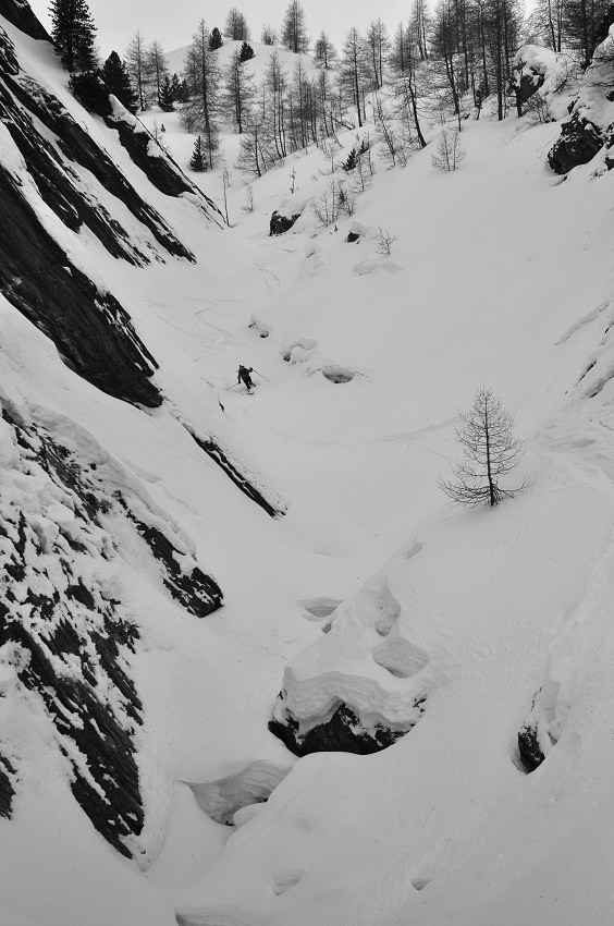 Ravin de Clousis : Bon ski dans le ravin