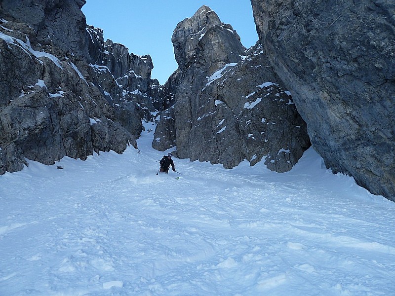 la sortie des couloirs : poudre tassé sympa