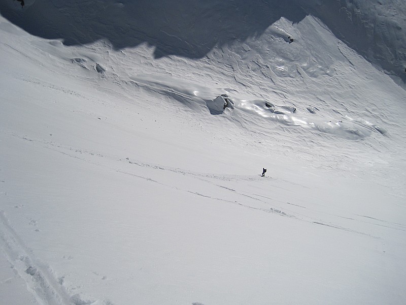 #9 montée à l montée à l'Arpette : conversion ratée, glissade assurée et il faut remonter ;-)