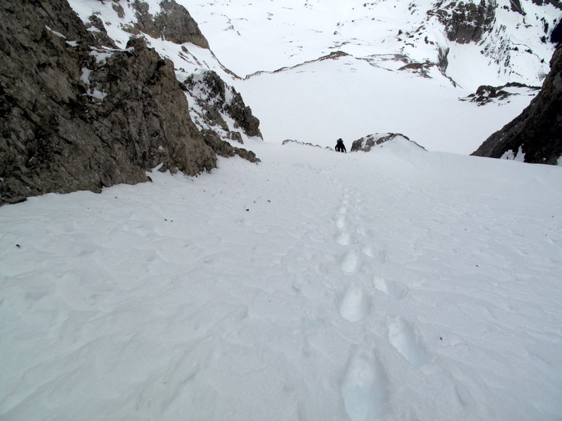#7 Face Nord Ouest : La partie inf. du couloir neige parfaite Face Nord Ouest : La partie inf. du couloir neige parfaite