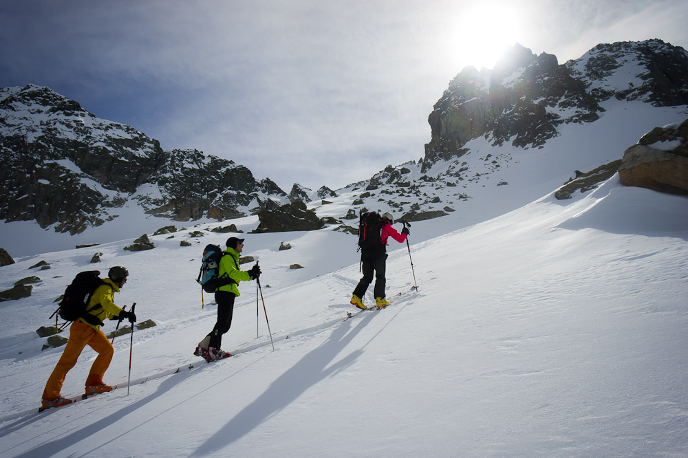 Sous les Aiguilles de Colieto : avant de basculer sur la combe NE de Punta Alta