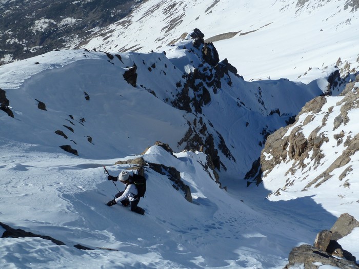 #11 Tête d Tête d'Amont : Sortie du couloir N de la Tête d'Amont.