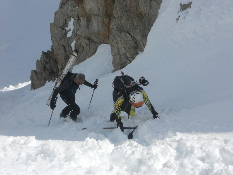 #5 Couloir du pas Ouest : Luc et moi arrivons au pas Couloir du pas Ouest : Luc et moi arrivons au pas