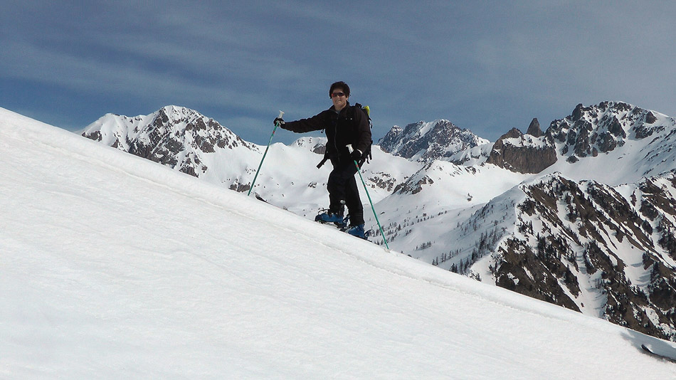 #9 Cathy sur la crête finale, Fremamorte, Argentera et Rogué en A/R plan Cathy sur la crête finale, Fremamorte, Argentera et Rogué en A/R plan