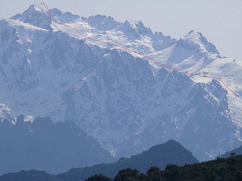 #8 Parcours : Le parcours approximatif vu de Tralonca. Parcours : Le parcours approximatif vu de Tralonca.