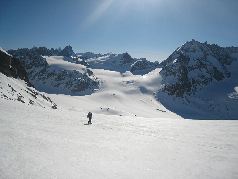 Glacier d'Otemma : Sous le col N des Portons, vue sur le Glacier d'Otemma et le Glacier du Petit Mt Collon