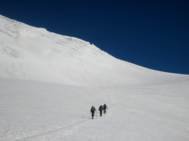 Vers le Pigne : Repeautage sur le glacier du Brenay, vers le Pigne