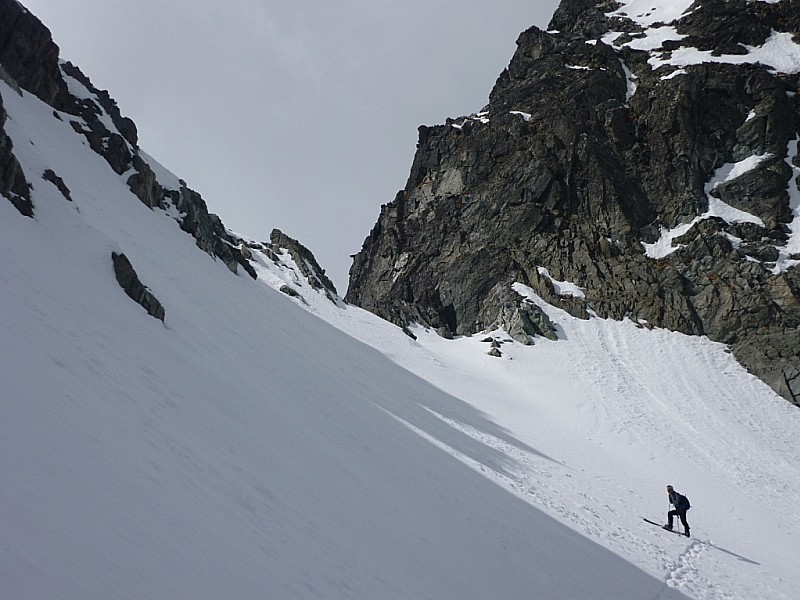 arrivée au col : arrivée dans 20 cm de poudre..