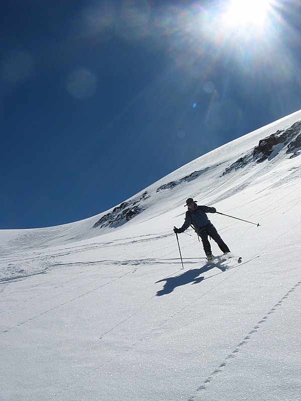 glacier sup du Vallonet : Hubert à l'oeuvre