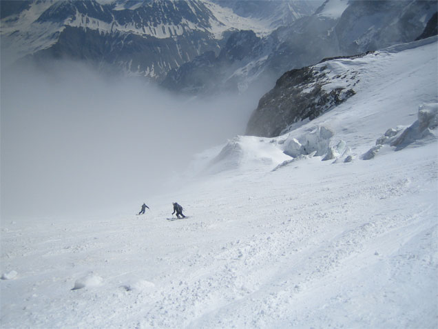 Glacier de l'Homme : descente du glacier de l'Homme