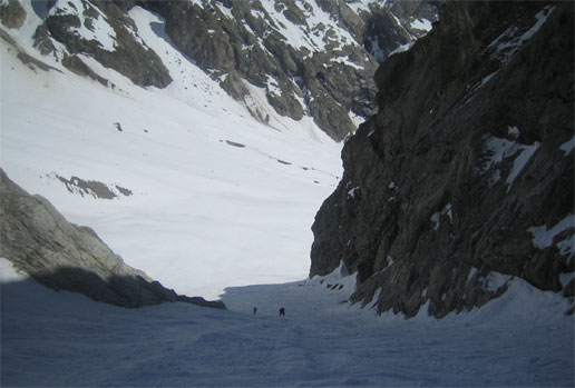 Breche du Rateau: : descente vers les Etançons