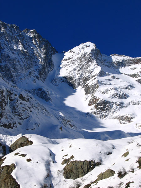 #2 Couloir Maximin : La "bête" vue la veille en montant au Col de la Muande Couloir Maximin : La "bête" vue la veille en montant au Col de la Muande