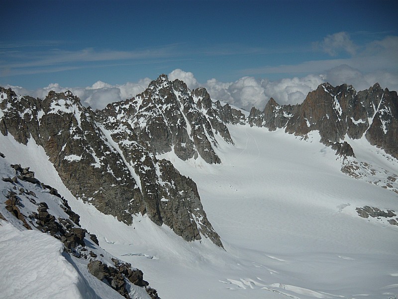 col du Tour Noir : Glacier de Saleina et fenêtre du même nom