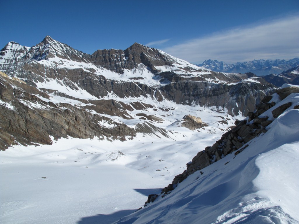 #12 De l De l'arête vue Nord : Groupe de la Grivola et glacier de Lauson en contre bas