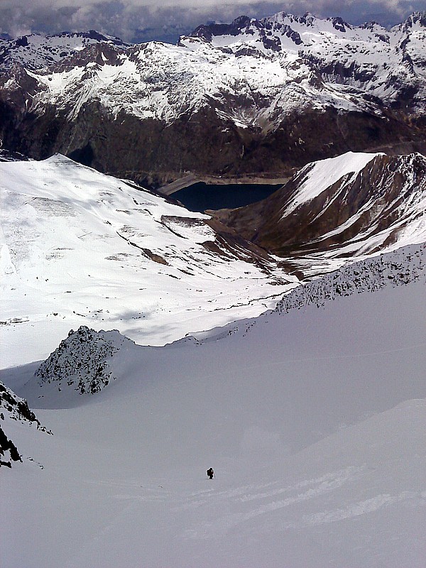 #6 Cime de la Cochette : le couloir NNW et Grand Maison au fond Cime de la Cochette : le couloir NNW et Grand Maison au fond