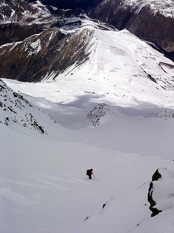 #5 Cime de la Cochette : c Cime de la Cochette : c'est parti dans la poudre ,les Aiguillettes au fond