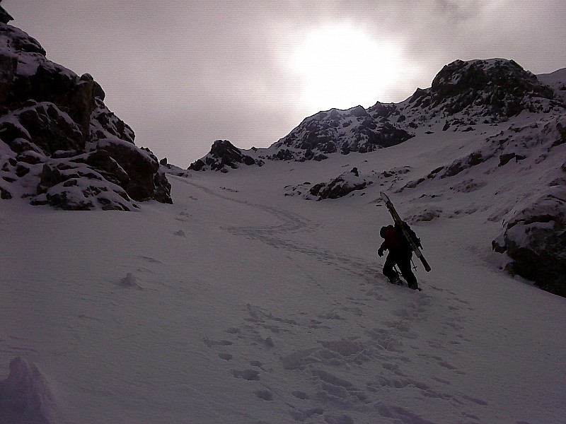 #4 Cime de la Cochette : Franck dans le couloir final Cime de la Cochette : Franck dans le couloir final