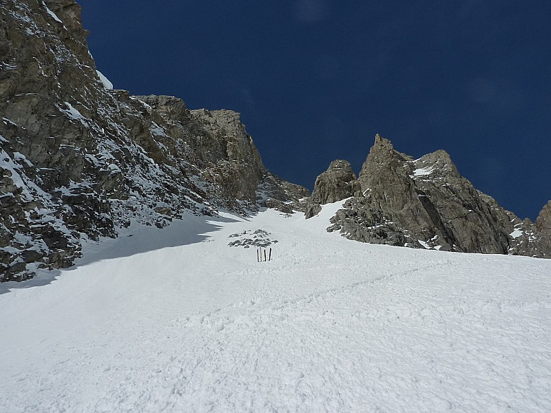 #2 Début du couloir : grosse épaisseur à pied au début Début du couloir : grosse épaisseur à pied au début