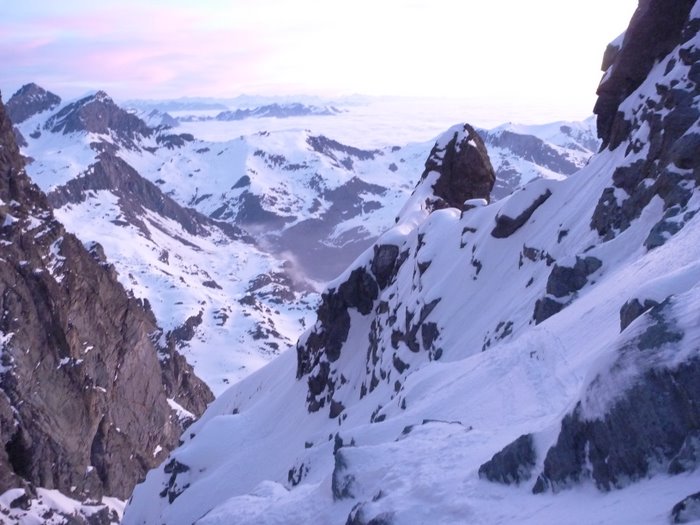 #1 Viso : Belle couleur dans le ciel a l Viso : Belle couleur dans le ciel a l'arrivee sur le (feu) Glacier Pensile