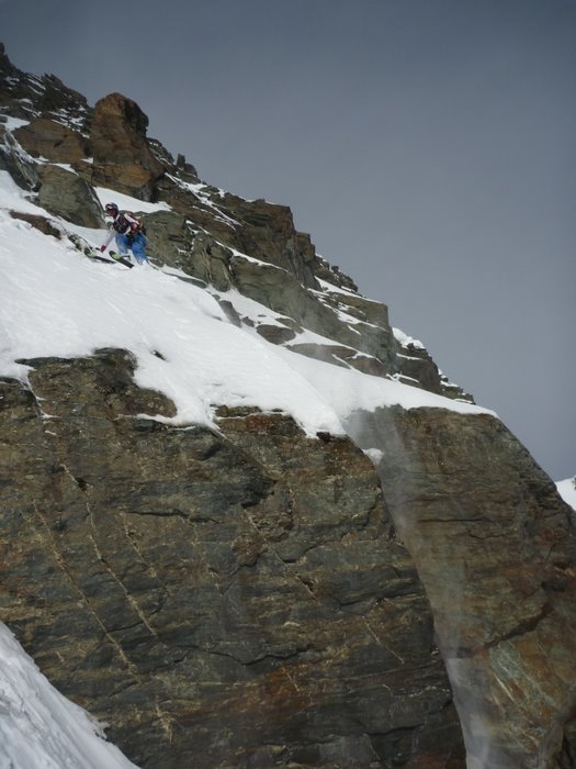 #5 Viso : Le passage expo pour sortir de la partie superieure du couloir Viso : Le passage expo pour sortir de la partie superieure du couloir