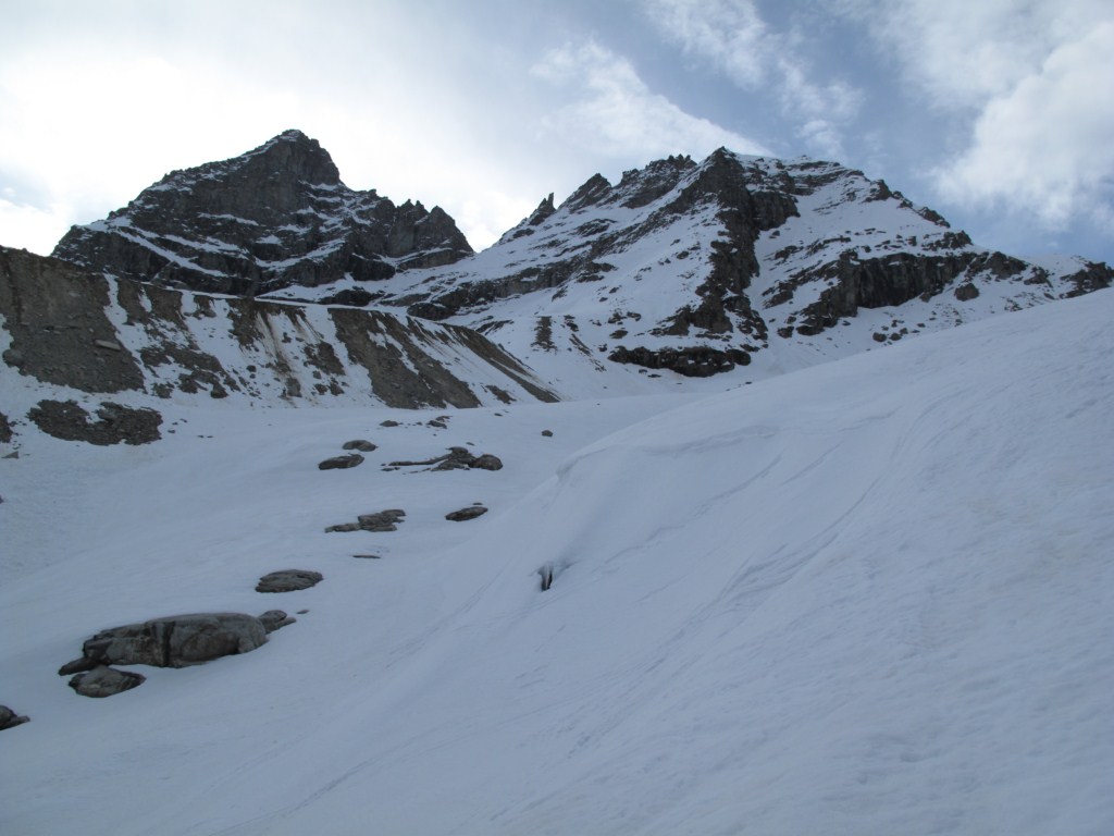 #6 Début du glacier : Au dessus les Dents du Breuil et Becca di Monciair Début du glacier : Au dessus les Dents du Breuil et Becca di Monciair