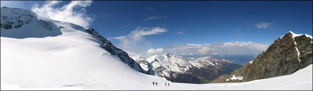 descente : sur le glacier du Geay. Bonne moquette à poils courts