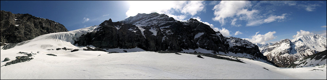 là c'est fini : vue sur le glacier du Geay