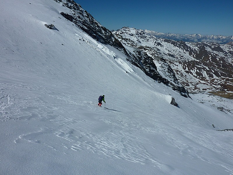 #9 Aig. de Péclet face W : Neige agréable à skier. Aig. de Péclet face W : Neige agréable à skier.