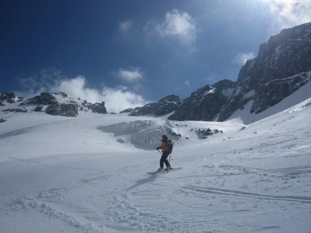 Cathy : Descente du glacier