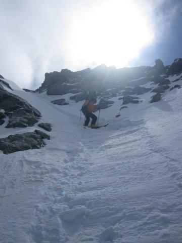 Cathy : Cathy en descente sous l'aiguille